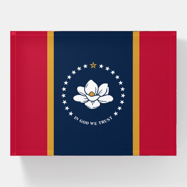 Paperweight with flag of Mississippi State, USA (Front)