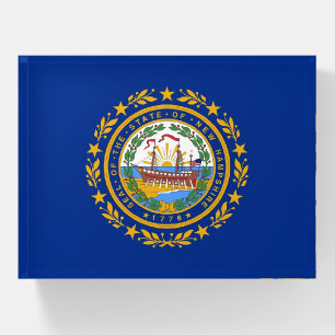 Paperweight with flag of New Hampshire, USA