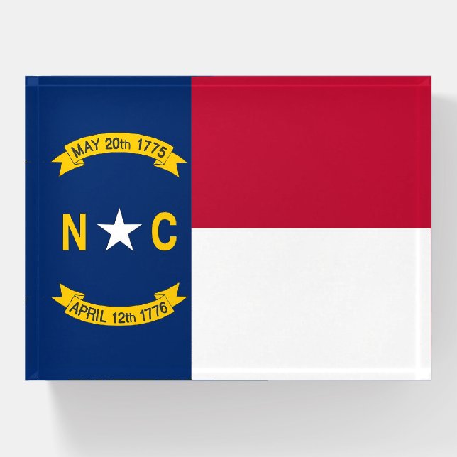 Paperweight with flag of North Carolina, USA (Front)