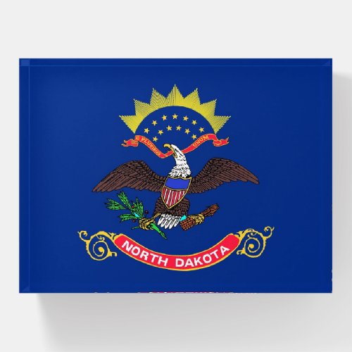 Paperweight with flag of North Dakota USA