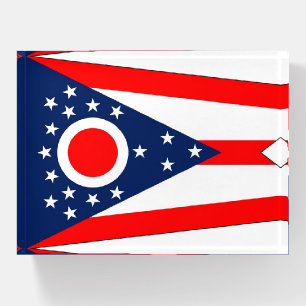 Paperweight with flag of Ohio State, USA