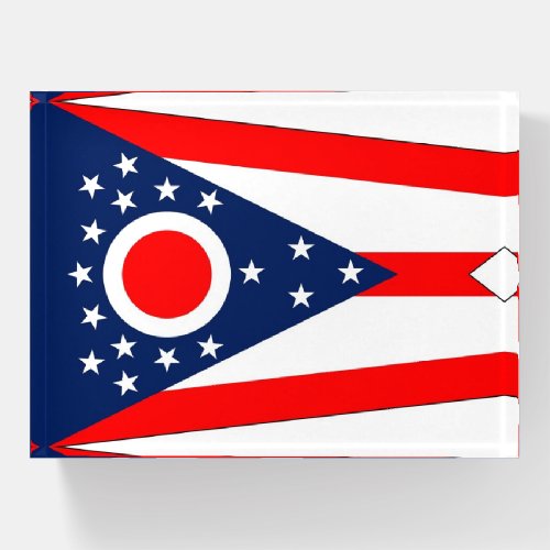 Paperweight with flag of Ohio State USA