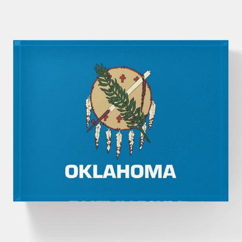Paperweight with flag of Oklahoma State USA