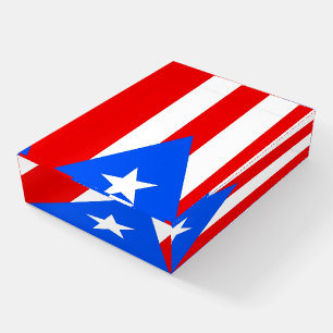 Paperweight with flag of Puerto Rico, USA