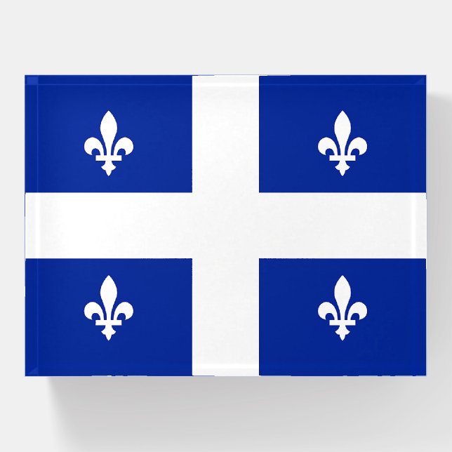 Paperweight with flag of Quebec, Canada (Front)