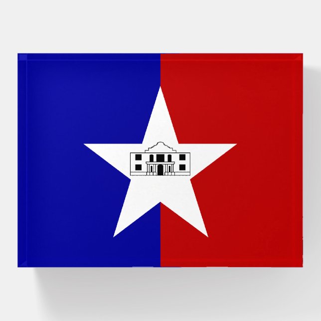 Paperweight with flag of San Antonio, USA (Front)