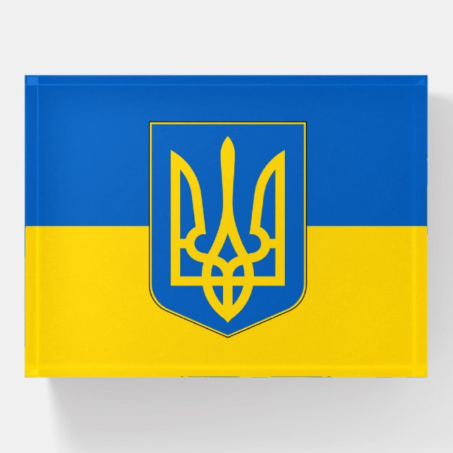 Paperweight with flag of Ukraine (Front)