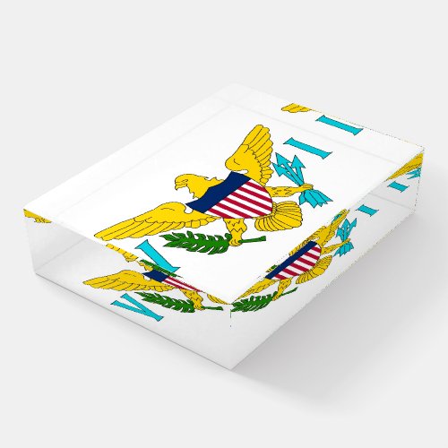 Paperweight with flag of Virgin Islands USA