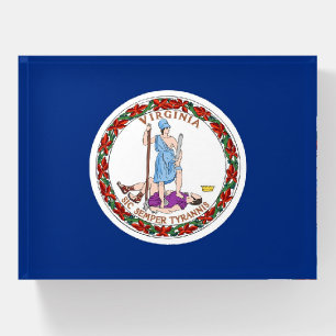 Paperweight with flag of Virginia State, USA