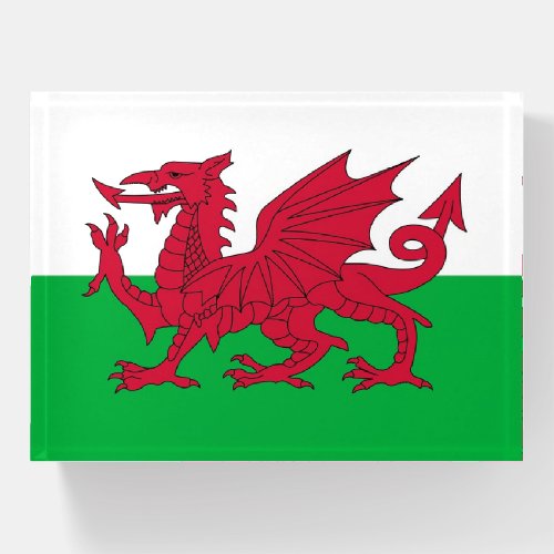 Paperweight with flag of Wales UK