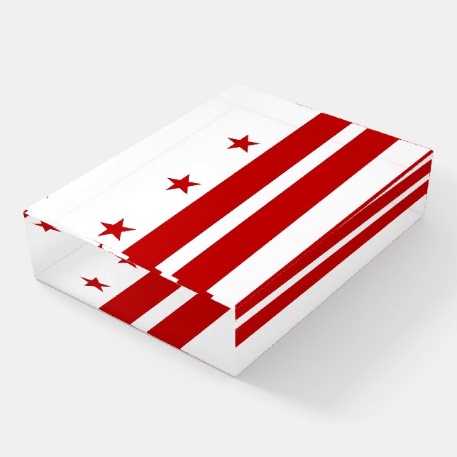 Paperweight with flag of Washington DC, USA (Angled)