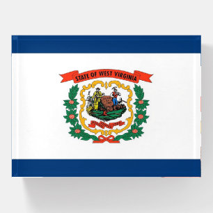 Paperweight with flag of West Virginia State, USA