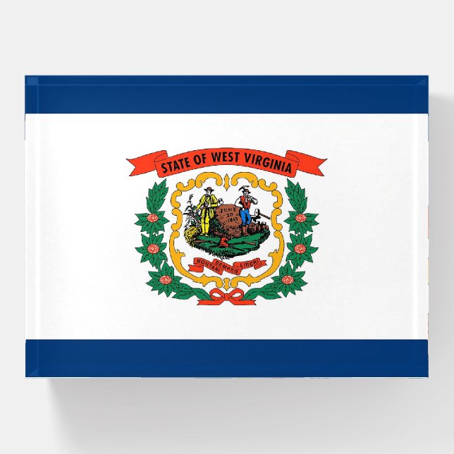 Paperweight with flag of West Virginia State, USA (Front)