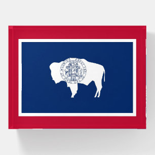 Paperweight with flag of Wyoming State, USA