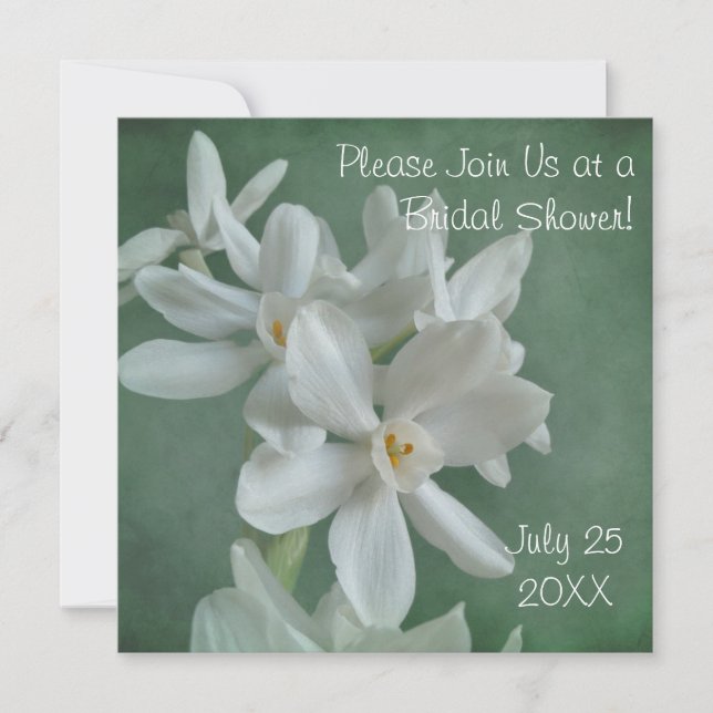 Paperwhite Narcissus Bridal Shower Invitation (Front)