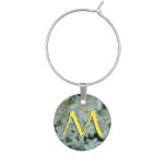 Paperwhite Narcissus Delicate Flowers Monogram Wine Charm