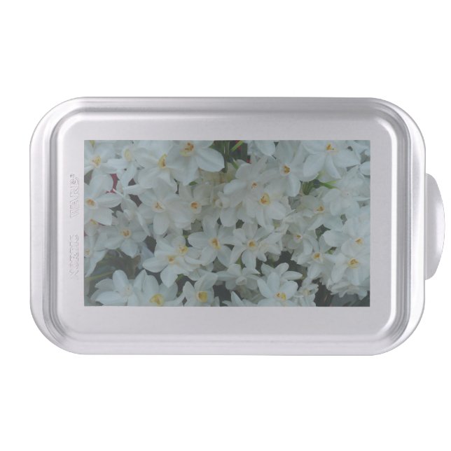 Paperwhite Narcissus Delicate White Flowers Cake Pan (Front)