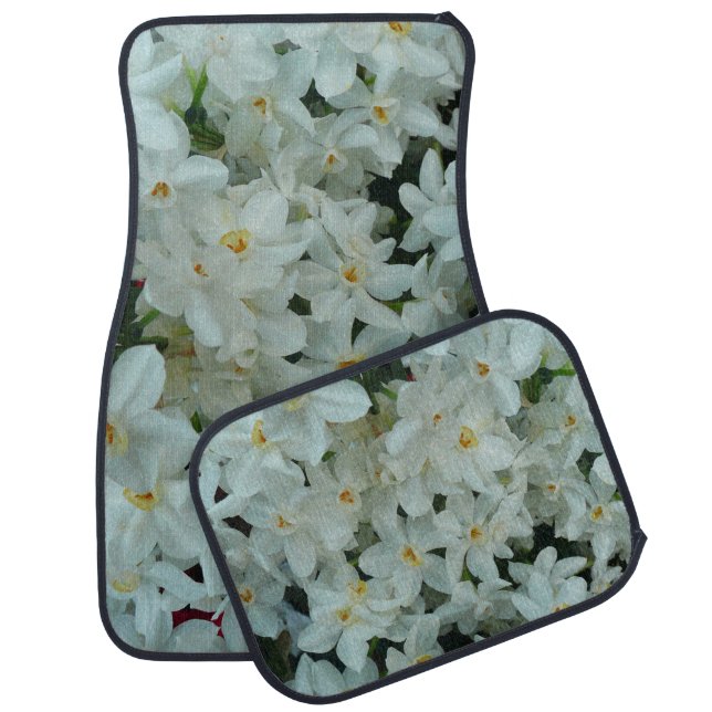 Paperwhite Narcissus Delicate White Flowers Car Floor Mat (Set)