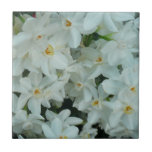 Paperwhite Narcissus Delicate White Flowers Ceramic Tile