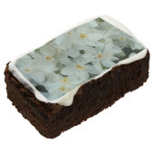 Paperwhite Narcissus Delicate White Flowers Chocolate Brownie (Angled)
