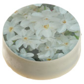 Paperwhite Narcissus Delicate White Flowers Chocolate Covered Oreo (Angled)