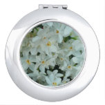 Paperwhite Narcissus Delicate White Flowers Compact Mirror