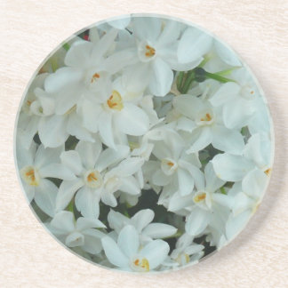 Paperwhite Narcissus Delicate White Flowers Drink Coaster