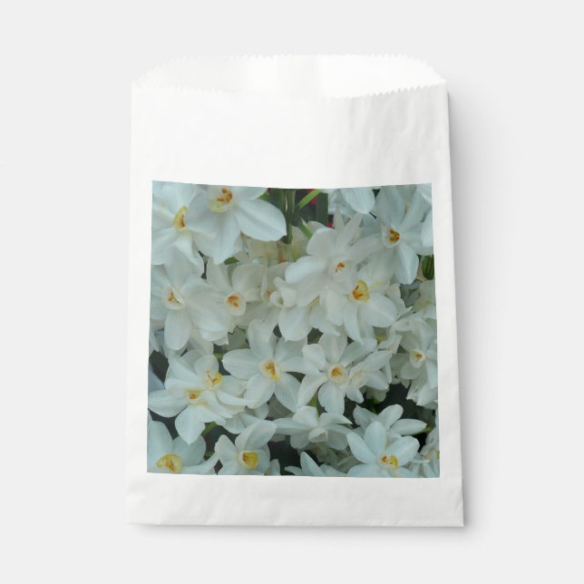 Paperwhite Narcissus Delicate White Flowers Favor Bag (Front)