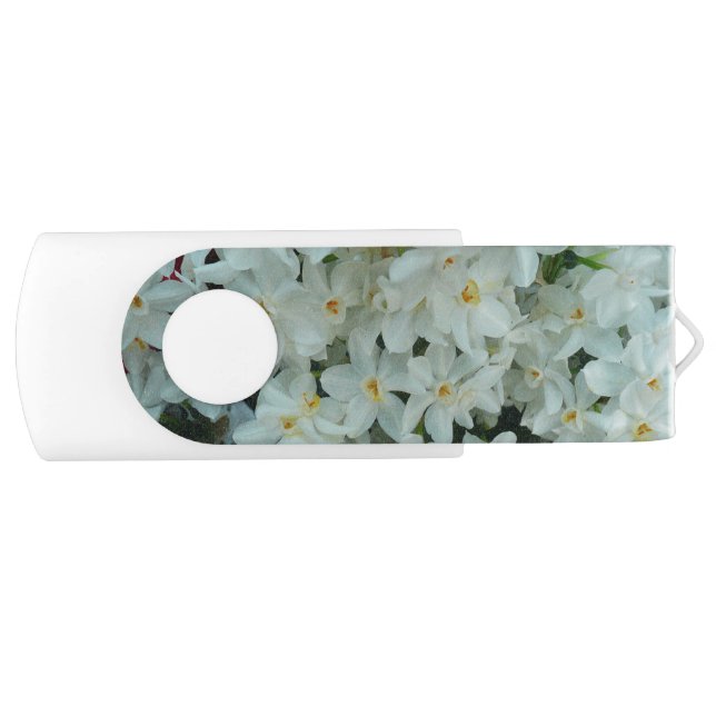 Paperwhite Narcissus Delicate White Flowers Flash Drive (Front)