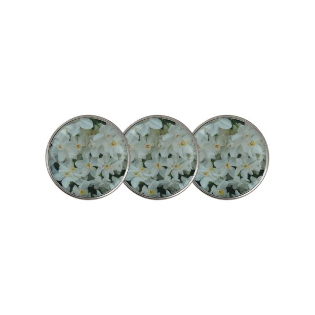 Paperwhite Narcissus Delicate White Flowers Golf Ball Marker (3 Up)