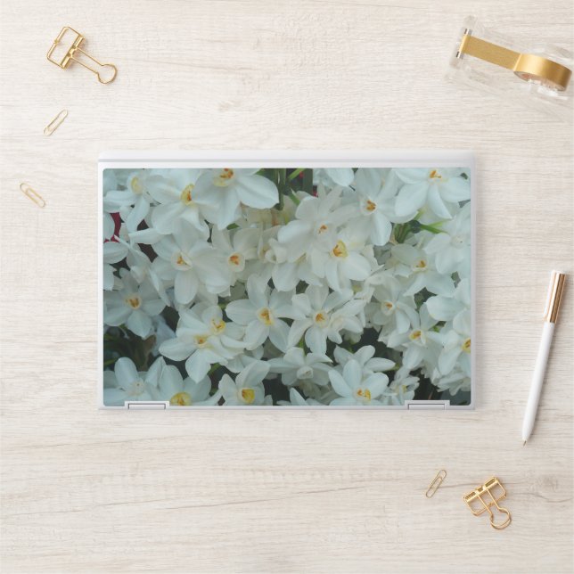Paperwhite Narcissus Delicate White Flowers HP Laptop Skin (Desk)