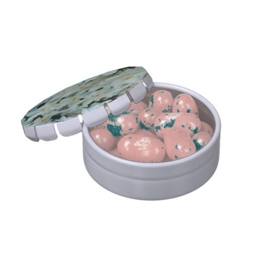 Paperwhite Narcissus Delicate White Flowers Jelly Belly Candy Tin (Opened)