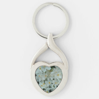 Paperwhite Narcissus Delicate White Flowers Keychain
