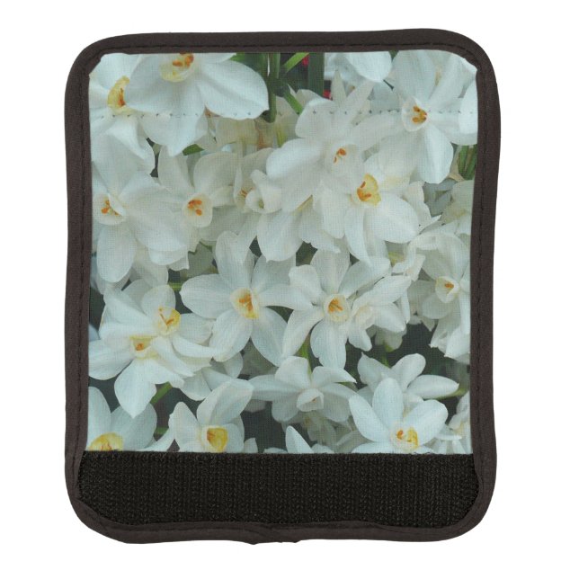 Paperwhite Narcissus Delicate White Flowers Luggage Handle Wrap (Front)