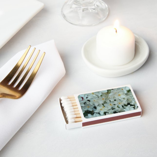 Paperwhite Narcissus Delicate White Flowers Matchboxes (Insitu)