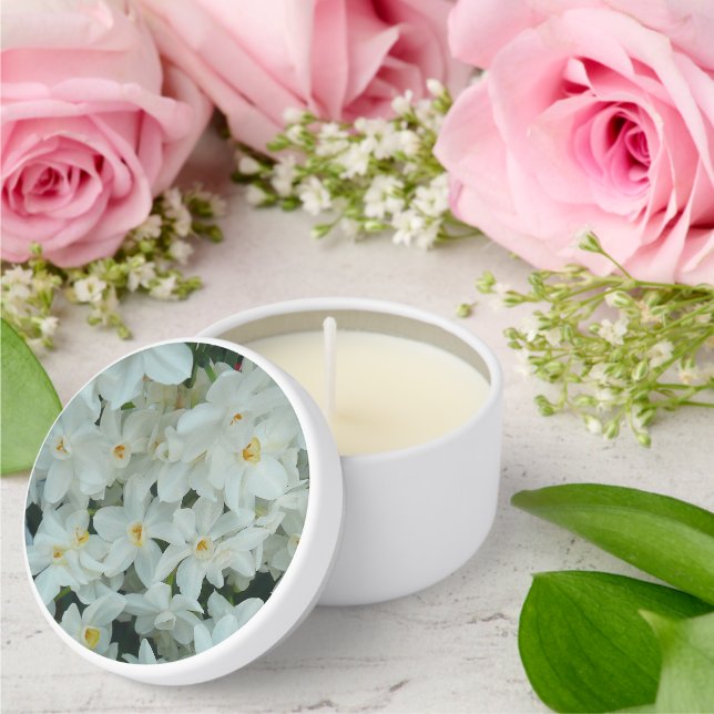 Paperwhite Narcissus Delicate White Flowers Mini Candle Favors (Insitu (Wedding))