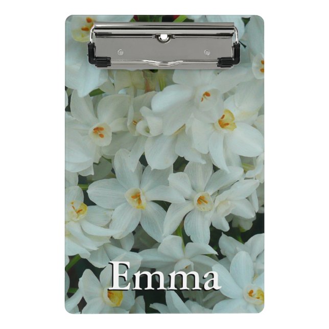 Paperwhite Narcissus Delicate White Flowers Mini Clipboard (Front)