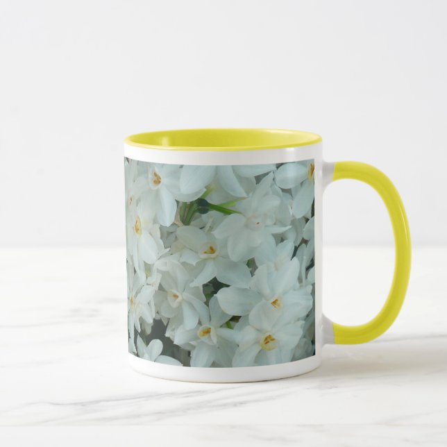Paperwhite Narcissus Delicate White Flowers Mug (Right)
