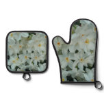 Paperwhite Narcissus Delicate White Flowers Oven Mitt & Pot Holder Set