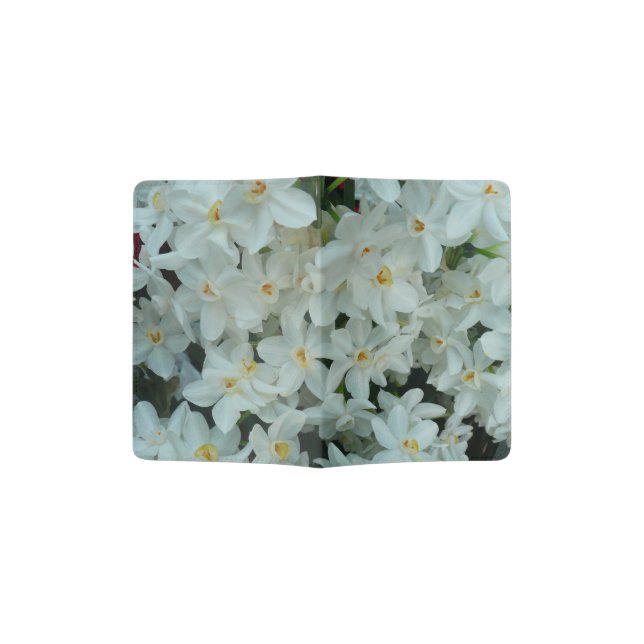 Paperwhite Narcissus Delicate White Flowers Passport Holder (Opened)