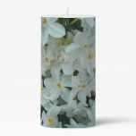 Paperwhite Narcissus Delicate White Flowers Pillar Candle