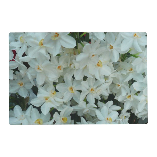 Paperwhite Narcissus Delicate White Flowers Placemat (Front)