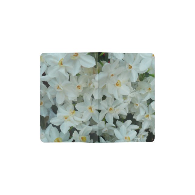 Paperwhite Narcissus Delicate White Flowers Pocket Moleskine Notebook (Opened)