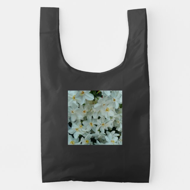 Paperwhite Narcissus Delicate White Flowers Reusable Bag (Front)