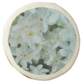 Paperwhite Narcissus Delicate White Flowers Sugar Cookie (Front)
