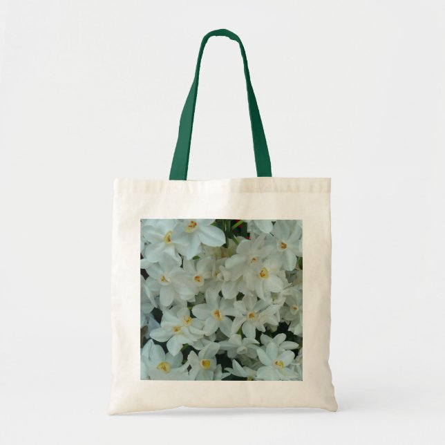 Paperwhite Narcissus Delicate White Flowers Tote Bag (Front)