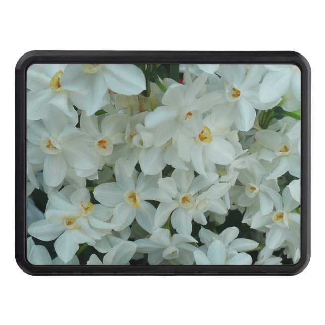 Paperwhite Narcissus Delicate White Flowers Tow Hitch Cover (Front)