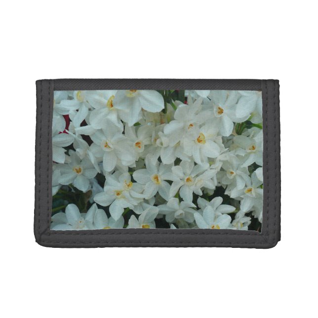 Paperwhite Narcissus Delicate White Flowers Trifold Wallet (Front)
