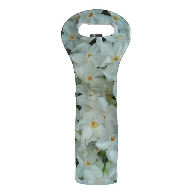 Paperwhite Narcissus Delicate White Flowers Wine Bag (Front)