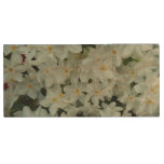 Paperwhite Narcissus Delicate White Flowers Wood USB Flash Drive